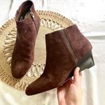 Coach Maya Suede Polished Calf Ankle Wedge Boots Brown Size 10 Q5328 Photo 0