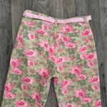Vintage retro Faded Glory Hawaiian floral printed y2k pants Green Size 10 Photo 4