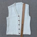 Vintage Cottagecore Cream Chunky Knit Boho Sweater Vest Medium? Photo 2
