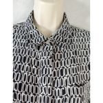 Nine West Nine‎ West women medium black and white long sleeve Button Up blouse Photo 1