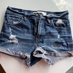 Abercrombie & Fitch Mid Rise Ripped Jean Shorts Photo 4