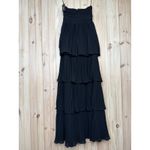 Lulus NWT  Seriously Sensational Black Strapless Tiered Maxi Dress Gala Sz XXS Photo 4