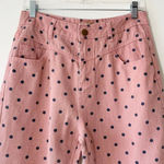 easel Los Angeles Pink Navy Polka Dot Mom Jeans Women’s Size Medium Barbiecore Photo 2