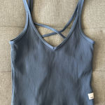 Vuori  Rib Crop Athletic Active Sleeveless Tank Top Shirt  Women's XS‎ - Blue Photo 0