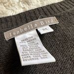 Vintage Isabella Bird Medium Merino Angora Cashmere Beaded Brown Sweater Green Photo 3