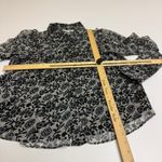 Walter Baker  Shirt Womens Medium Black Floral Button Up Jeny Ruffle Georgette Photo 9