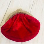 Vintage Red Velvet Bud Leather Creations Coin Purse with Lucite Hardware Photo 1