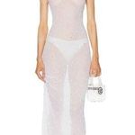 Wiederhoeft Embroidered Long Tank Dress in White 36 New Womens Beaded Runway Size undefined Photo 0