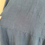 Cut Loose 100% Linen Made In USA Lagenlook Blue Knee Length Dress Size Medium Photo 5