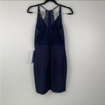 Maniju Womens Mini Dress Lace Back Navy Sz M Photo 6