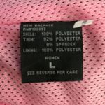 New Balance  Jacket Women Large Gray White Stripe Windbreaker Workout Athleisure‎ Photo 8