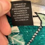 Tahari Linen Tropical Leaf Print Top M Green White Resort Coastal Chic Photo 4