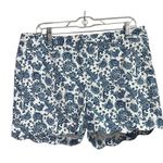 J. McLaughlin  Women's Blue White Paisley Shorts Scalloped Hem 12 Photo 12