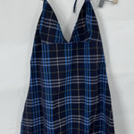 Burberry London Plaid Mini Halter Neck Dress Women Large Blue Plaid Babydoll Y2K Photo 0