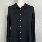 Soft Surroundings  Black Criss-Cross Back Button Down Tunic Shirt, Sz Medium Photo 2