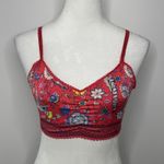Spell Lovebird Bralette Size Large Red Floral Boho Festival Feminine Lingerie Photo 1