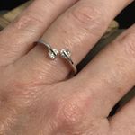 Sterling Silver Double Round Clear CZ Ring Size 8 Photo 1