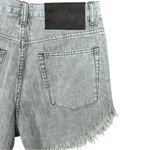 One Teaspoon Outlaws Mid Waist Frayed Hem Denim Shorts, Khaki Green, Size 28 Photo 6