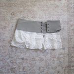Zemeta Doily Eyelet Belt Micro Mini Skirt White Size XS Photo 3