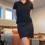 August Silk Vintage 90s Black Knit Polo Shirt 🖤 Photo 2