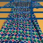 PAPELL BOUTIQUE BLUE, GREEN, & PINK DIAMOND PATTERN VINTAGE 80'S DRESS (8) Blue Photo 12