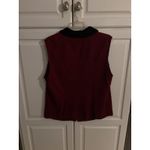 Nancy Bolen City Girl Red Tweed Fur Collar Studded Zip Vest Women's XL Size undefined Photo 5