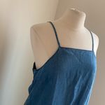 Life in Progress  Side Slit Tunic Womens Sz Medium Chambray Adjustable Strap Photo 1