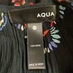 AQUA  Black Floral Cold Shoulder Peplum Blouse Top size XS Summer Flirty Photo 3