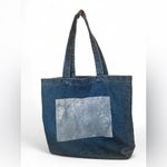 Vintage Denim Tote Bag | Minimalist Blue Jean Shopper | 90s Casual Carryall Tote Photo 1