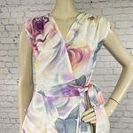 Vintage 70s/80s Chiffon Rose Print Floral Wrap Dress XS Multi Photo 1