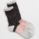Aerie  Tri-Tone Colorblock Black, Pink, White Marled Glinda Wicked Crew Socks NWT Photo 4