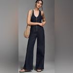 Anthropologie Maeve sleeveless racerback v-neck flare denim jumpsuit NWT Size 6 Photo 1