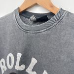 ZARA  Rolling Stones Graphic Sweatshirt Charcoal Gray Rhinestone Crewneck 13/14 Photo 3