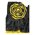 III Parcel Black Yellow Ruffle Jump Rope Floral Pin Handle Gym Couture Purse Photo 2
