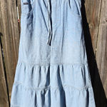 Bill Blass Vtg  Denim Skirt Light Blue Maxi Tiered M Y2K Photo 0