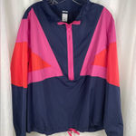Lane Bryant LIVI Active Pullover Half Zip Windbreaker Retro Colorblock 18/20 2X Photo 0