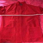 Hedy Knits vintage red knit open blazer jacket Size L Photo 9