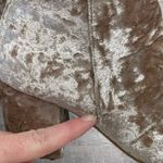 Room Of Fashion Velvet Ankle Bootie Womens 7 Champagne Blush Chunky Block Heel Pink Photo 8