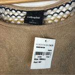 Wallpapher Taupe Light Brown Floral Shoulder Short Sleeve Blouse S Photo 3