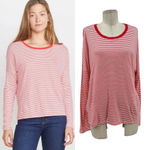 Marine layer Valerie Longsleeve in Poinciana Red / White Size Large Photo 1