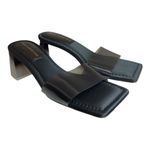 Good American NWOB Women's Block Heel Slide Sandal Black Size 7 Square Toe Photo 1