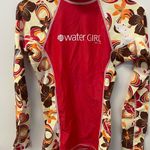 Patagonia NWT Water Girl Rash Guard XS Womens Long Sleeve Floral Red Swim Beach Photo 0