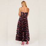 AMUR Afra Pleated Black Bisou Pink Red Lips Lip Kisses Midi‎ Dress Photo 1