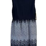 Alice + Olivia Chevron Print Black and White Wool Blend Dress NWT Large Photo 0