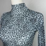 Brandy Melville  Long Sleeve Sleeve Animal Print Leopard Gray Crop Top Photo 1