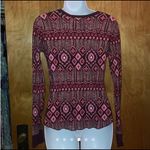 Lucky Brand Pink Aztec  Waffle Henley Shirt - Size M Photo 3