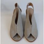 Anthropologie New Tracy Gray Suede Peep Toe Sling Back Heels-7.5 Photo 3