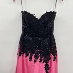 Johnny Marie Formal Dress w Train Sequin Bodice Black Pink Womens Size XS Photo 4