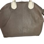 Perlina  Leather Top Handle Tote Satchel Crossbody Strap Taupe Bone Bag Purse Photo 5