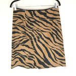 Worth Skirt A Line Zip Front Tiger Stripe Stretch Brown Size 4 Photo 1